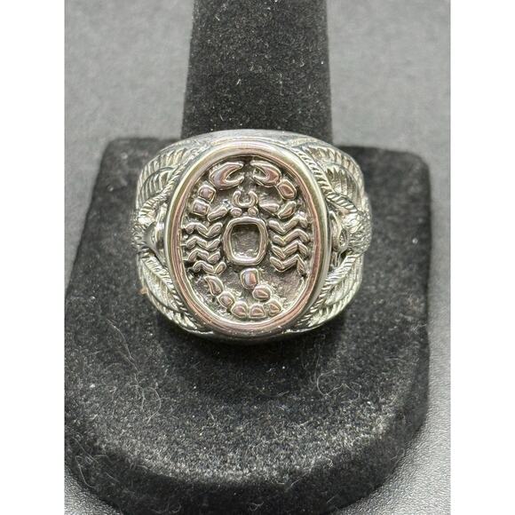New Condition Sterling Silver Heavy Scorpion Eagle Gents Ring Size 10.00 - Picture 1 of 9